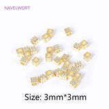 18K Brass Square Spacer Beads for Jewelry Making DIY Bracelet Accessories