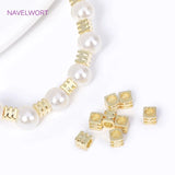 18K Brass Square Spacer Beads for Jewelry Making DIY Bracelet Accessories
