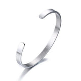Stainless Steel Flat Torque Bangle Bracelet for Men 8mm