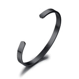 Stainless Steel Flat Torque Bangle Bracelet for Men 8mm