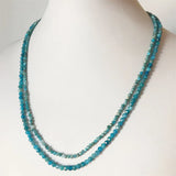 Faceted Apatite Necklace Natural Stones Vintage BOHO Statement Jewelry