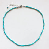 Faceted Turquoise Necklace Natural Stones Beaded Collier Femme