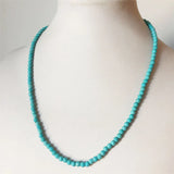 Faceted Turquoise Necklace Natural Stones Beaded Collier Femme