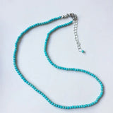 Faceted Turquoise Necklace Natural Stones Beaded Collier Femme