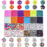 3MM 4MM Seed Beads & Letter Beads Kit Rainbow Craft Beads For DIY Jewelry Making