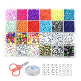 3MM 4MM Seed Beads & Letter Beads Kit Rainbow Craft Beads For DIY Jewelry Making
