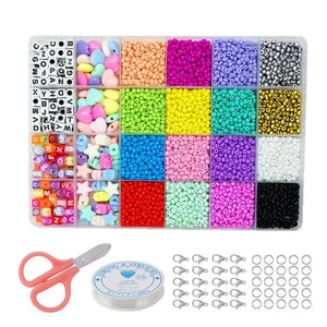 3MM 4MM Seed Beads & Letter Beads Kit Rainbow Craft Beads For DIY Jewelry Making