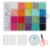 3MM 4MM Seed Beads & Letter Beads Kit Rainbow Craft Beads For DIY Jewelry Making