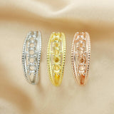 5 Stone Round Prong Ring Settings,925 Sterling Silver Rose Plated Ring