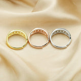 5 Stone Round Prong Ring Settings,925 Sterling Silver Rose Plated Ring