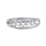 5 Stone Round Prong Ring Settings,925 Sterling Silver Rose Plated Ring