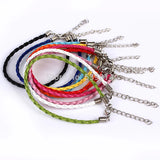 50pcs Braided Bracelet Leather Cord With Lobster Clasp Mix Weave String
