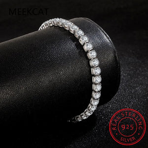 925 Sterling Silver Moissanite Diamond Tennis Bracelet