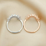Rose Plated 7 Stones Round Ring Setting, Solid 925 Sterling Silver