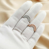 Rose Plated 7 Stones Round Ring Setting, Solid 925 Sterling Silver
