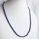 3MM Lapis Necklace Natural Stone Chocker Beaded Mother Daughter 35/40/45/50cm