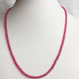 3MM Faceted Round Clear Hot Green Red Ruby Spinel Jade Necklace