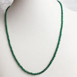 3MM Faceted Round Clear Hot Green Red Ruby Spinel Jade Necklace