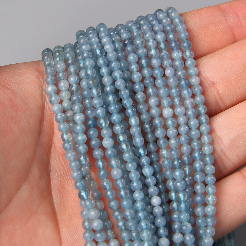 3MM High Gem Beads Natural Round Smooth Stone Loose Spacer Small Bead