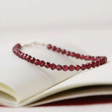 3MM Garnet Beads Lucky Cuff Bracelet Calming Spirituality Wristband