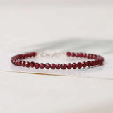3MM Natural Garnet Beads Lucky Cuff Bracelet Glowing Dark Matter Gift