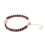 3MM Natural Red Garnet Woven Bracelets Yoga Tree Of Life Charm Chain Adjustable