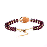 3MM Natural Red Garnet Woven Bracelets Yoga Tree Of Life Charm Chain Adjustable