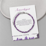 3MM Natural Stone Beads Bracelet Round Faceted Amethysts Turquoises Lapis
