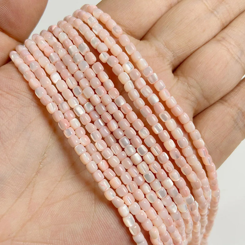 3MM Pink Mother of Pearl Shell Beads for Jewelry Making