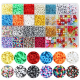 3MM Rainbow Seed Beads Polymer Clay Chips Beaded Bracelet Material Set