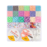 3MM Rainbow Seed Beads Polymer Clay Chips Beaded Bracelet Material Set