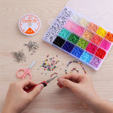 3MM Rainbow Seed Beads Kit Letter Beads Bracelet Necklace Jewelry Making Set