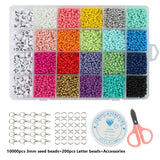 3MM Rainbow Seed Beads Kit Letter Beads Bracelet Necklace Jewelry Making Set