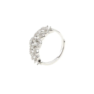 3MM Round Lace Frame Rose Plated 925 Silver 6 Stones Ring Settings