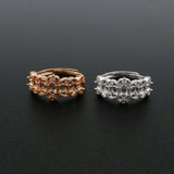 3MM Round Lace Frame Rose Plated 925 Silver 6 Stones Ring Settings