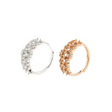 3MM Round Lace Frame Rose Plated 925 Silver 6 Stones Ring Settings