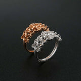 3MM Round Lace Frame Rose Plated 925 Silver 6 Stones Ring Settings