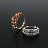 3MM Round Lace Frame Rose Plated 925 Silver 6 Stones Ring Settings