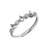 3MM Round Prong Ring Settings 925 Silver Rose Plated DIY Set