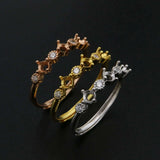 3MM Round Prong Ring Settings 925 Silver Rose Plated DIY Set