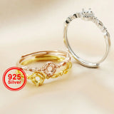 3MM Round Prong Ring Settings 925 Silver Rose Plated DIY Set Size Adjustable