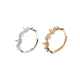 Wave Curve Rose Plated 925 Silver DIY Ring Setting Blank