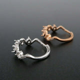 Wave Curve Rose Plated 925 Silver DIY Ring Setting Blank