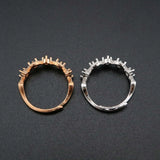 Wave Curve Rose Plated 925 Silver DIY Ring Setting Blank