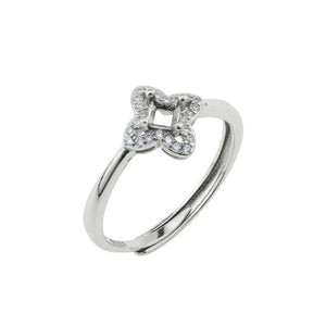 3MM Flower Prong Ring Settings Silver Rose Plated DIY Adjustable Bezel