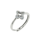 3MM Flower Prong Ring Settings Silver Rose Plated DIY Adjustable Bezel