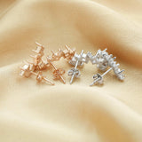 925 Sterling Silver Rose Plated Earrings