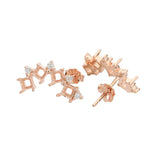 925 Sterling Silver Rose Plated Earrings