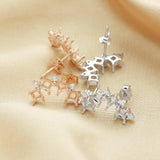 925 Sterling Silver Rose Plated Earrings