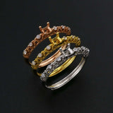 Vintage Style 925 Silver Square Ring Setting Rose Plated